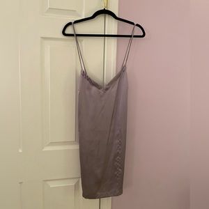 Free People Lavender Satin Slip Mini Dress w/ Rhinestones on Straps